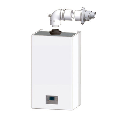 Kit scarico fumi coassiale parete orizzontale universale ø 60/100 M/F caldaie a condensazione
