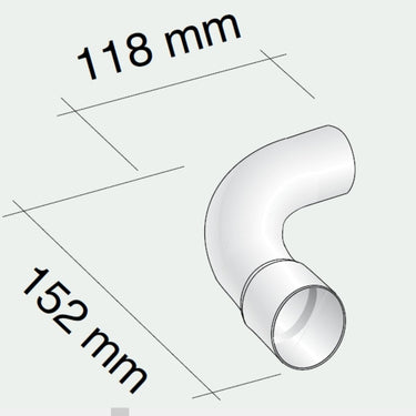 Curva 90° per tubo ø 35 mm m/f (bianco)
