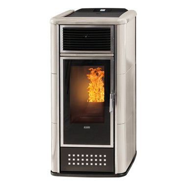 Stufa a pellet Klover Belvedere 28  23,7 kW  acqua+aria+kit acs avorio