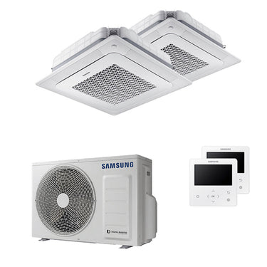 Condizionatore Samsung Cassetta Windfree 4 vie dual split 12000+12000 BTU inverter A+++ unità esterna 5,0 kW