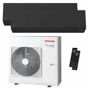 Condizionatore Toshiba SHORAI Edge Black dual split 16000+16000 BTU inverter A++ wifi unità