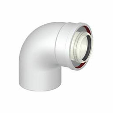 Curva coassiale universale 87° ø 60/100 m/f per scarico fumi caldaia a condensazione