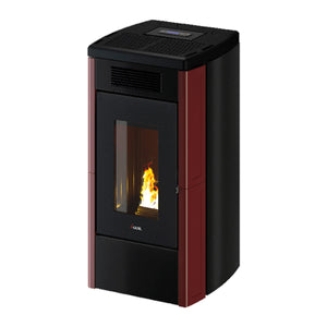 Stufa a pellet Cadel Atena Plus 14 ad aria canalizzata 14 kW - WiFi MAIOLICA ROSSO