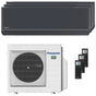 Condizionatore Panasonic Etherea trial split 9000+12000+12000 BTU inverter A+++ wifi unità esterna 5.2 kW grigio grafite
