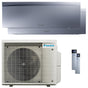 Condizionatore Daikin Emura 3 dual split 15000+15000 BTU inverter A+ wifi unità esterna 7.8 kW Silver