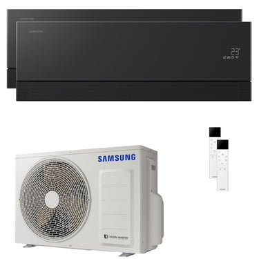 Condizionatore Samsung WindFree Première dual split 7000+7000 BTU inverter A+++ wifi unità esterna 4 kW Soapstone Charcoal