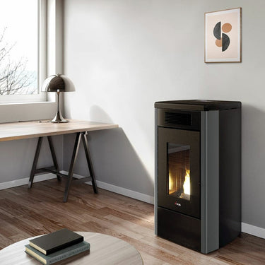 Stufa a pellet Cadel Atena Plus 14 ad aria canalizzata 14 kW - WiFi ANTRACITE