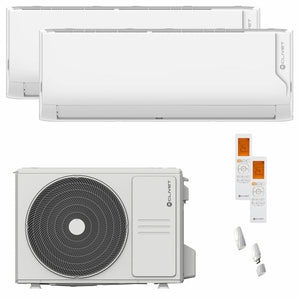 Condizionatore Clivet Cristallo 2 dual split 9000+12000 BTU inverter A+ wifi unità esterna 5.3 kW