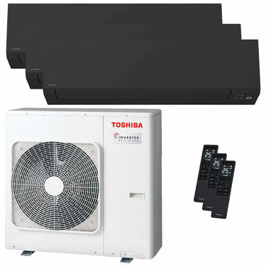 Condizionatore Toshiba SHORAI Edge Black trial split 9000+12000+12000 BTU inverter A+++ wifi unità esterna 7 kW