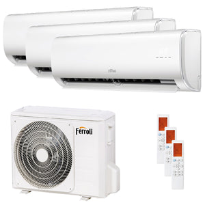 Condizionatore Ferroli Giada trial split 9000+9000+12000 BTU inverter A+ wifi unità esterna 6.2 kW
