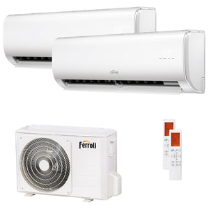 Condizionatore Ferroli Giada dual split 9000+9000 BTU inverter A wifi unità esterna 5.3 kW