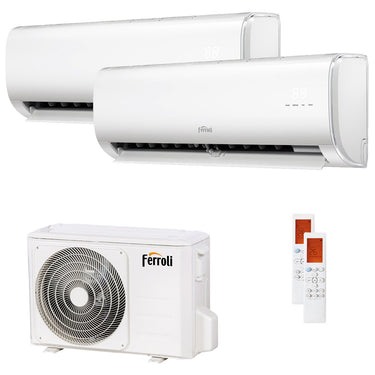 Condizionatore Ferroli Giada dual split 9000+9000 BTU inverter A wifi unità esterna 5.3 kW