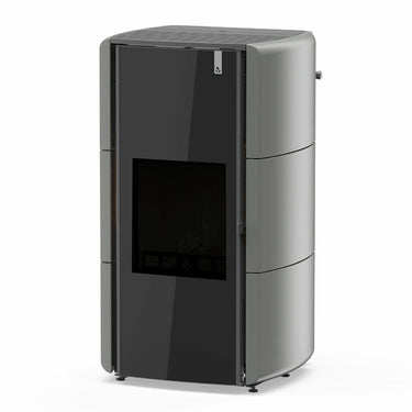 Stufa Policombustibile Girolami Edge 18 kW Idro con kit a.c.s. - grigio