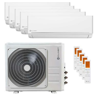 Condizionatore Clivet EZCool penta split 9000+9000+9000+12000+12000 BTU inverter A++  unità esterna 12.3 kW