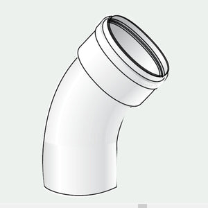 Curva per tubo 45° ø 60 mm m/f (bianco)