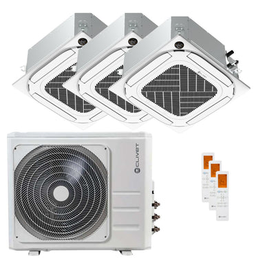 Condizionatore Clivet Cassetta Compatta 4 vie IBA1-Y trial split 9000+12000+18000 BTU inverter A+ wifi unità esterna 12.3 kW