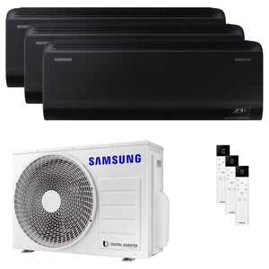 Condizionatore Samsung Windfree Black trial split 7000+7000+9000 BTU inverter A++ wifi unità esterna