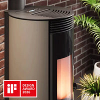 Stufa a pellet Cadel Spin Plus 9 8,5 kW ad aria canalizzata WiFi Light Bronze