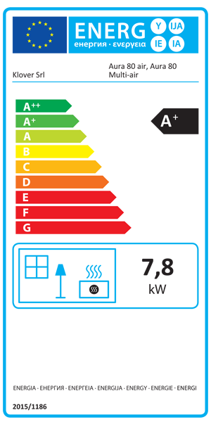 Stufa a pellet Klover Aura 80 air 7,8 kW ad aria