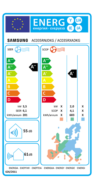 Condizionatore Samsung Cassetta 4 Vie Mini WindFree commerciale 12000 BTU inverter A++ unità esterna 3,5 kW