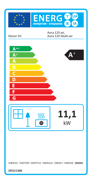 Stufa a pellet Klover Aura 120 multi air 11,1 kW ad aria canalizzata