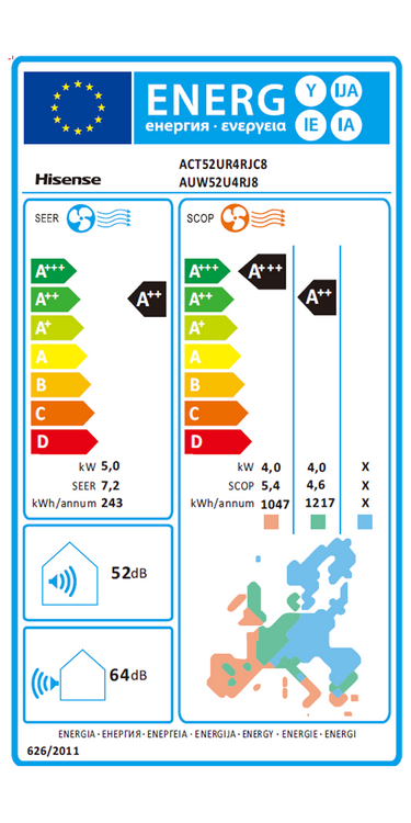 Condizionatore Hisense Cassetta ACT 4 vie 18000 BTU R32 Turbo Inverter A++