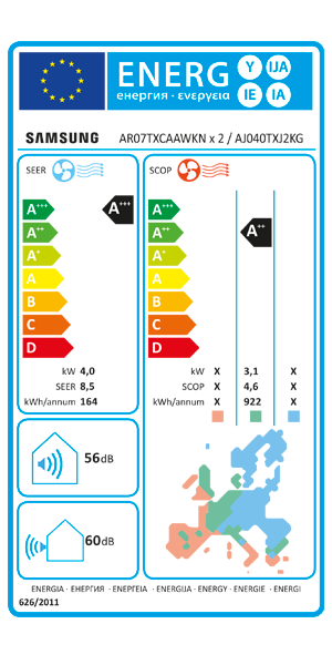 Condizionatore Samsung Windfree Black dual split 9000+9000 BTU inverter A+++ wifi unità esterna 4 kW