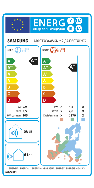 Condizionatore Samsung WindFree Première Plus dual split 12000+12000 BTU inverter A+++ wifi unità esterna 5 kW
