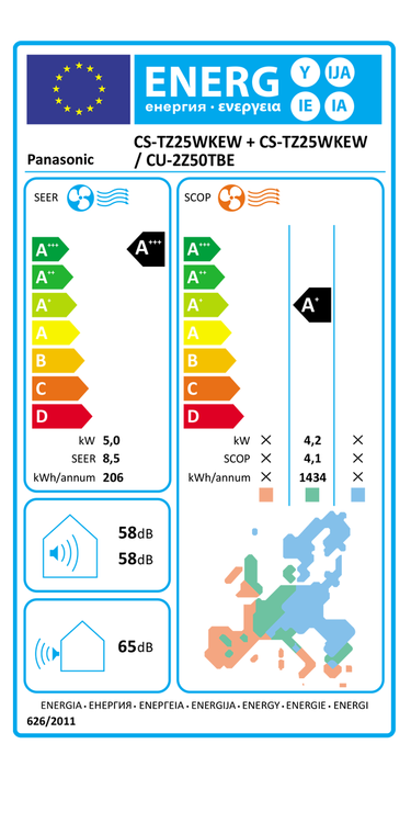 Condizionatore Panasonic Etherea dual split 12000+12000 BTU inverter A+++ wifi unità esterna 5 kW grigio grafite