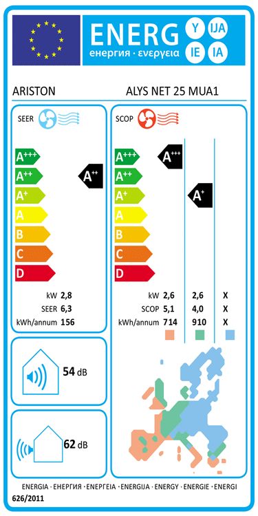 Condizionatore Ariston ALYS NET 9000 BTU R32 Inverter WiFi A++/A+