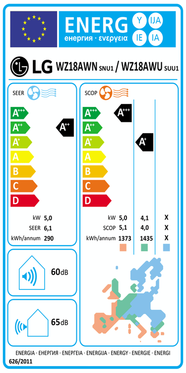 Condizionatore LG Libero 18000 BTU R32 Inverter WiFi A++/A+