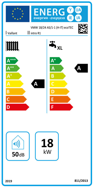 Caldaia a condensazione Vaillant EcoTEC intro 18 kW metano + Termostato SensoHome 380 - A+