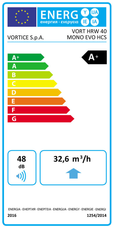 Ventilazione meccanica controllata decentralizzata Vortice Vort HRW 40 Mono Evo HCS con recupero di calore Ø 160 mm