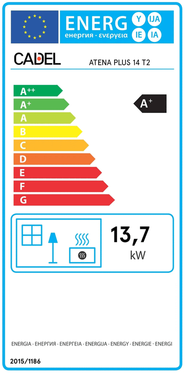 Stufa a pellet Cadel Atena Plus 14 ad aria canalizzata 14 kW - WiFi ROSSO