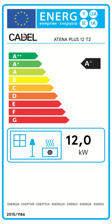 Stufa a pellet Cadel Atena Plus 12 ad aria canalizzata 12 kW - WiFi ANTRACITE