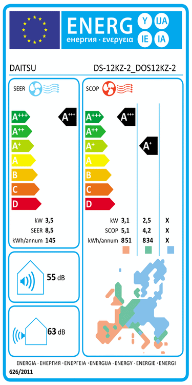 Condizionatore Daitsu Artic Pro 12000 BTU R32 Inverter WiFi A+++/A+
