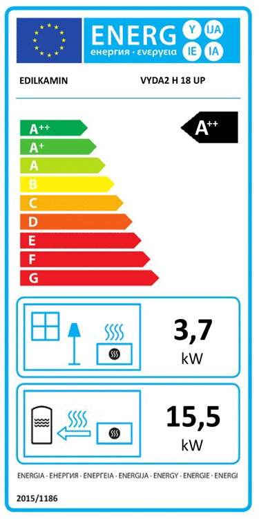 Stufa a pellet Edilkamin Vyda2 H 18 Up 19,2 kW Idro WiFi Bianco Opaco