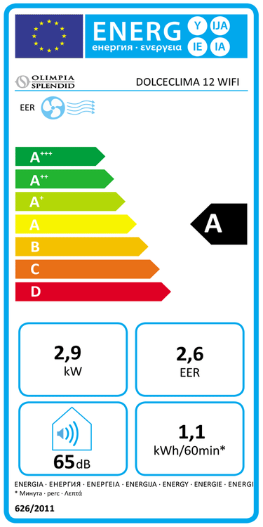 Condizionatore portatile Olimpia Splendid Dolceclima 12 WiFi 12000 BTU R32 R290 