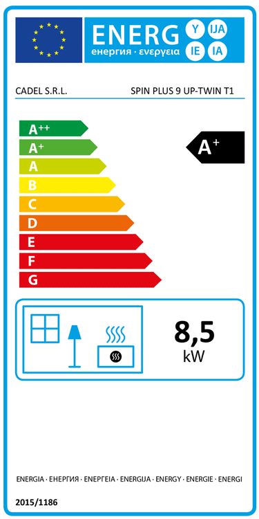 Stufa a pellet Cadel Spin Plus 9 8,5 kW ad aria canalizzata WiFi Light Bronze
