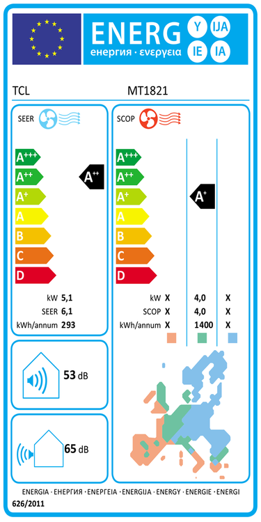 Condizionatore TCL Cassetta 4 vie Serie S dual split 9000+9000 BTU inverter A++ wifi unità esterna 5.1 kW