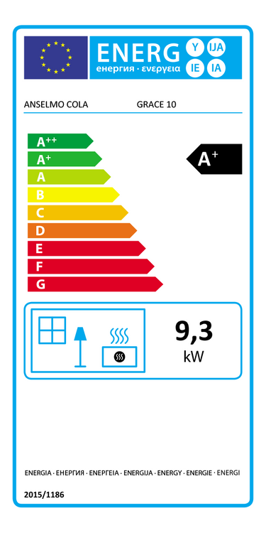 Stufa a pellet Cola Grace 10 kW ad aria WiFi bordeaux