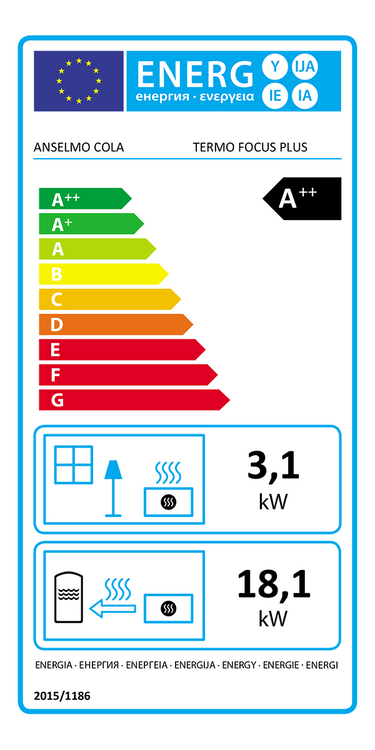 Stufa a pellet idro Cola Termo Focus Plus 21 kW avorio