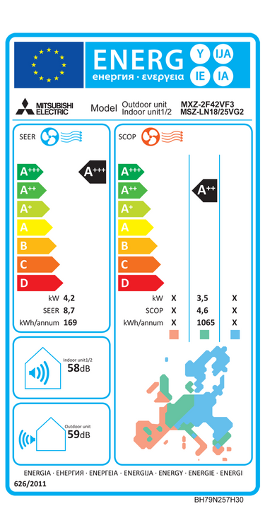 Condizionatore Mitsubishi Electric Kirigamine Style MSZ-LN dual split 9000+9000 BTU inverter A++ wifi esterna 4,2 kW rosso