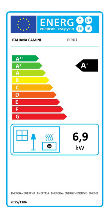 Stufa a pellet Italiana Camini Piro2 7 kW ad aria bianco opaco