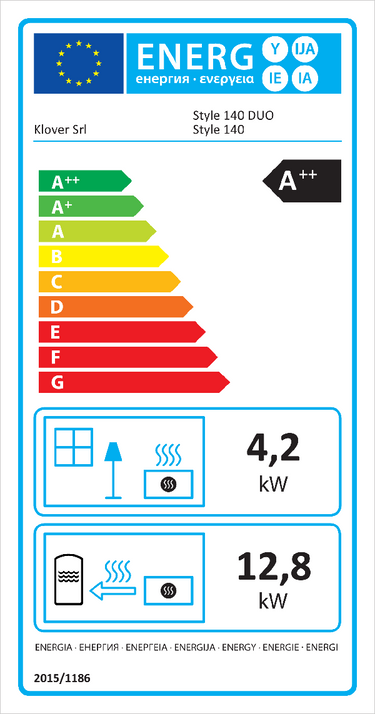 Stufa a pellet Klover Style 140 Duo 17 kW ad acqua