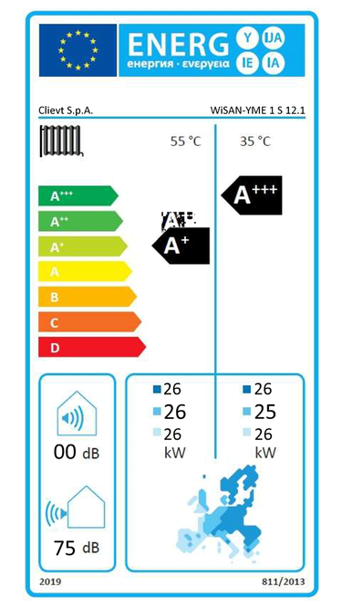 Pompa di calore aria acqua Clivet Edge EVO 2.0 EXC 26 kW inverter WiFi A+++ - MONOBLOCCO TRIFASE