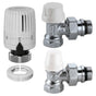 Kit termostatico a squadra completo per tubi ferro diam. 3/8" Caleffi per termosifoni