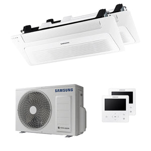 Condizionatore Samsung Cassetta Windfree 1 via dual split 9000+12000 BTU inverter A+++ unità