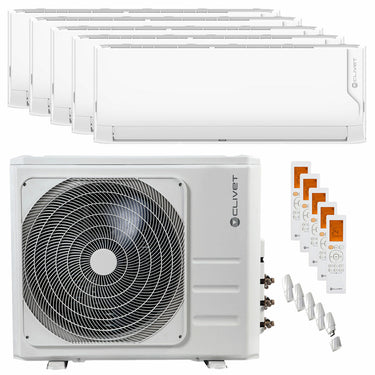 Condizionatore Clivet Cristallo 2 penta split 9000+9000+9000+9000+12000 BTU inverter A++ wifi unità esterna 12.3 kW
