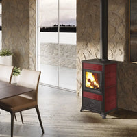 Stufa a legna FANCY EVO EK63 - Gruppo Edilkamin 11 kW ad aria Bordeaux EK63